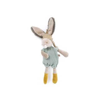 Moulin Roty - A három kisnyuszi - Plüss kis nyuszi - zöld  (31 cm)