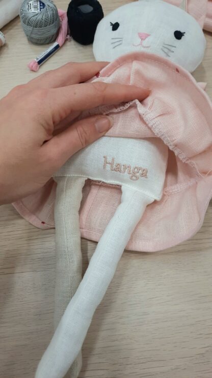 Kézzel készült nyuszi kölyök - öltöztethető plüss állat - Image 4