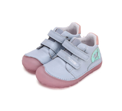 DD Step - Kislány vízlepergetős barefoot bokacipő - kék, cicás, 20, 23, 26, 30