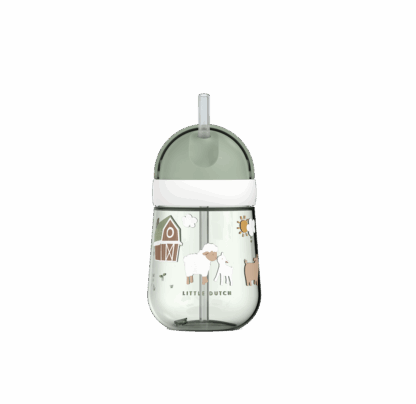 Little Dutch szívószálas pohár 300 ml - Little Farm