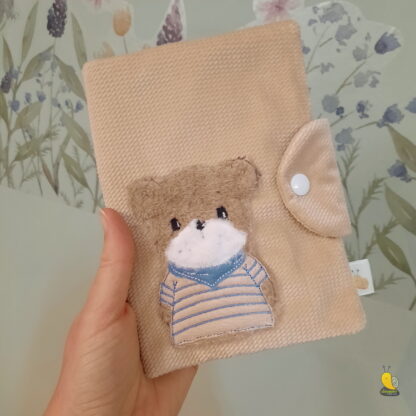 Kiskönyv borító - Beige bársony, 3D-s, simogathatós - Maci - Image 3